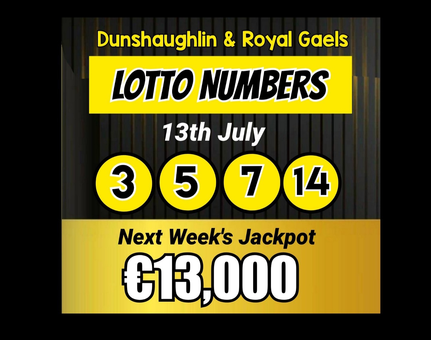 Lotto numbers 13th july on sale 2019