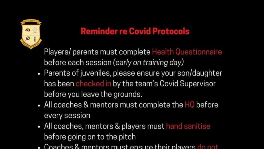 Covid protocols Reminder